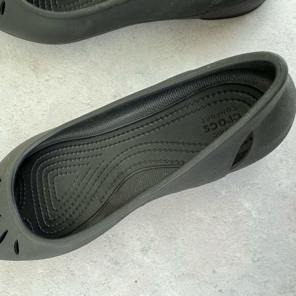 Crocs Kelli Flats Black Womens Sz 9 Slip On Ballet Shoes - Picture 9 of 11